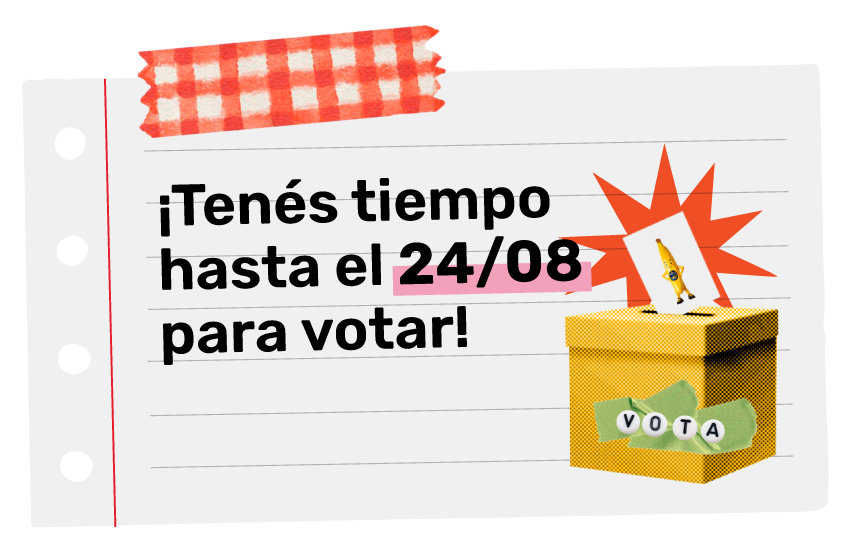Tenés tiempos hasta el 24/09 para votar